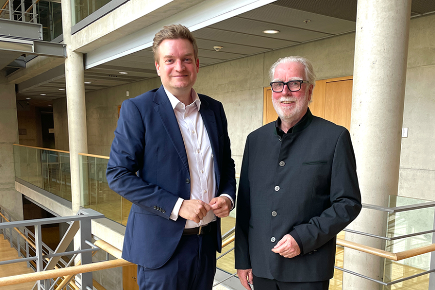MdB Michael Breilmann (li.) und ZBI-Präsident Wilfried Grunau (re.). Bild: Sheila Hamann